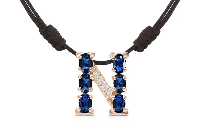 Albert Hern Necklaces Pendant Letter N Initial 18kt Gold