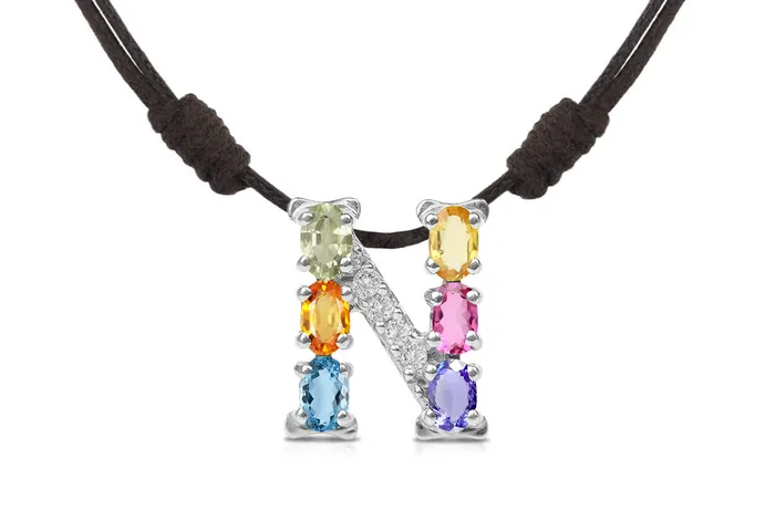 Albert Hern Necklaces Pendant Letter N Initial 18kt Gold
