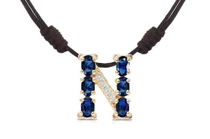 Albert Hern Necklaces Pendant Letter N Initial 18kt Gold