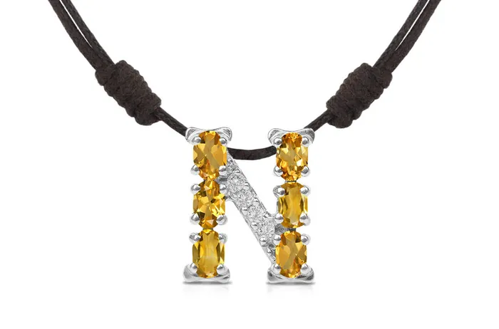 Albert Hern Necklaces Pendant Letter N Initial 18kt Gold