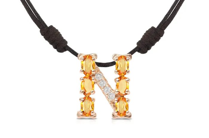 Albert Hern Necklaces Pendant Letter N Initial 18kt Gold