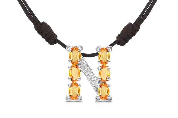 Albert Hern Necklaces Pendant Letter N Initial 18kt Gold