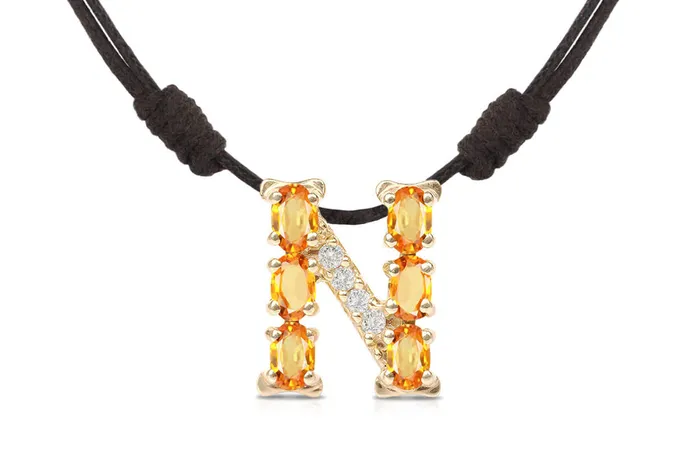 Albert Hern Necklaces Pendant Letter N Initial 18kt Gold