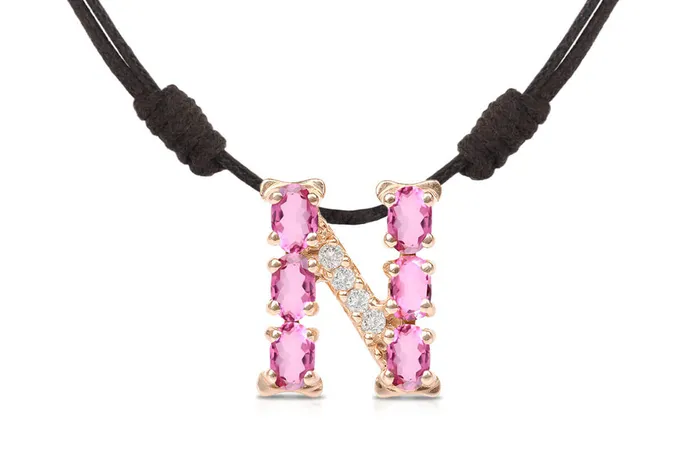 Albert Hern Necklaces Pendant Letter N Initial 18kt Gold