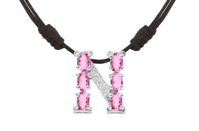 Albert Hern Necklaces Pendant Letter N Initial 18kt Gold