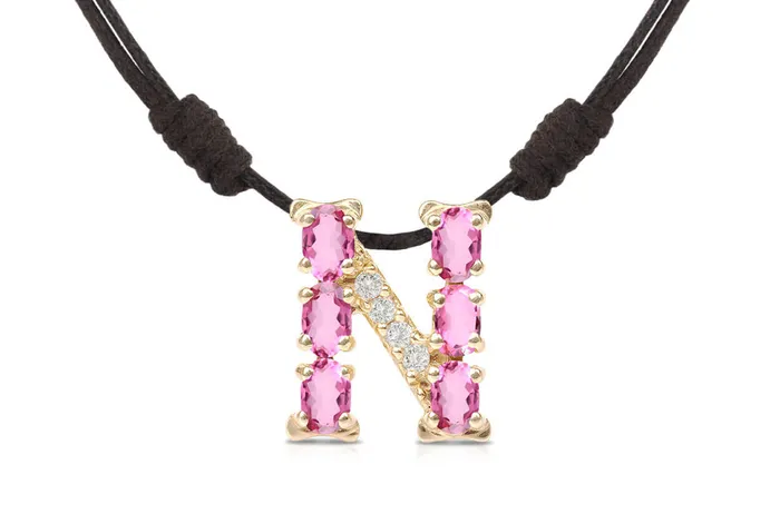 Albert Hern Necklaces Pendant Letter N Initial 18kt Gold
