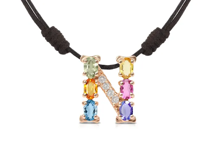 Albert Hern Necklaces Pendant Letter N Initial 18kt Gold
