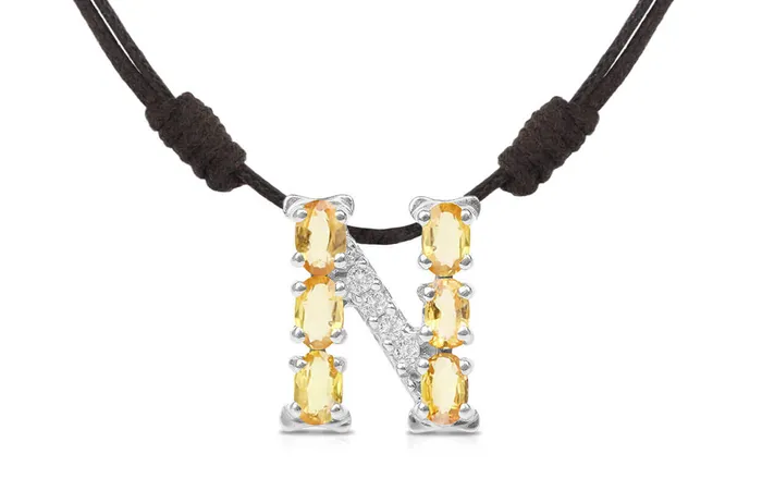 Albert Hern Necklaces Pendant Letter N Initial 18kt Gold