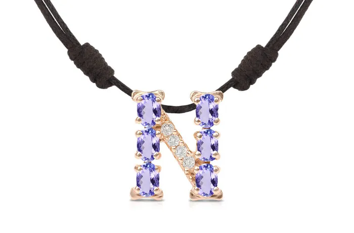 Albert Hern Necklaces Pendant Letter N Initial 18kt Gold