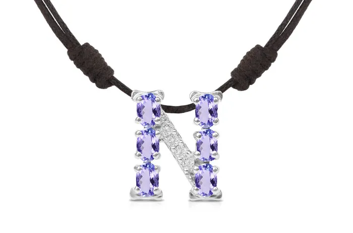 Albert Hern Necklaces Pendant Letter N Initial 18kt Gold