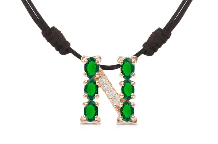 Albert Hern Necklaces Pendant Letter N Initial 18kt Gold