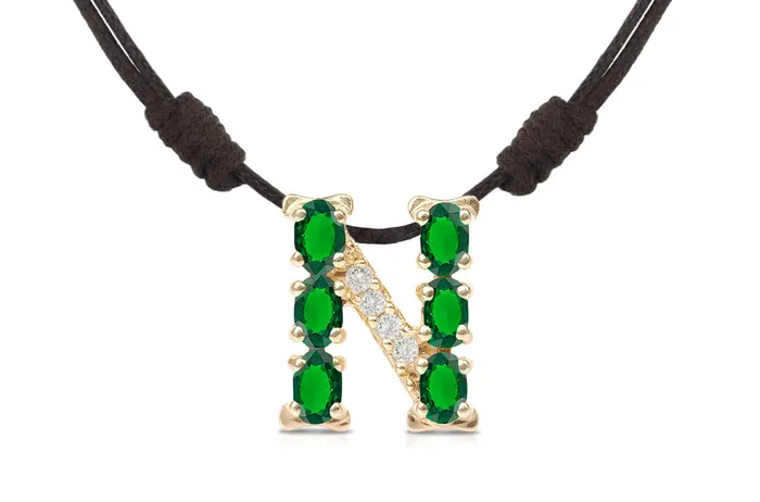Albert Hern Necklaces Pendant Letter N Initial 18kt Gold