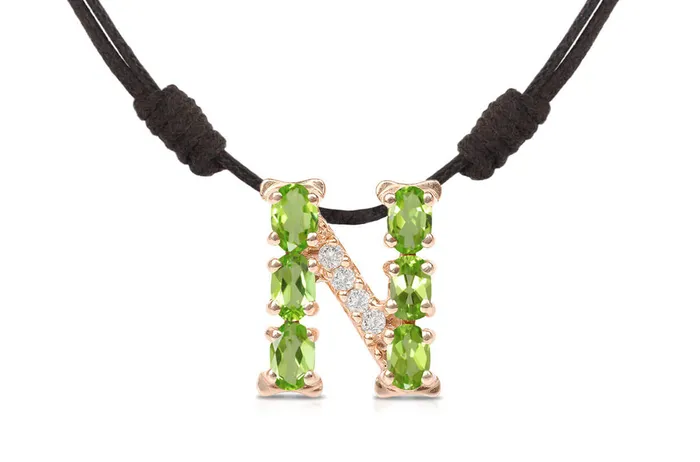 Albert Hern Necklaces Pendant Letter N Initial 18kt Gold