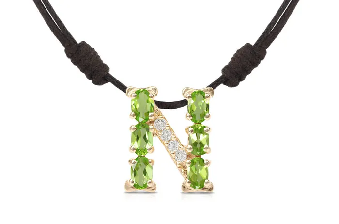 Albert Hern Necklaces Pendant Letter N Initial 18kt Gold