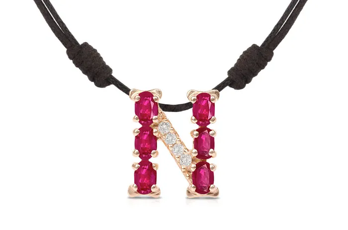 Albert Hern Necklaces Pendant Letter N Initial 18kt Gold