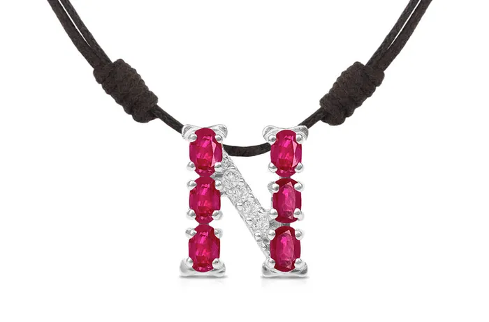 Albert Hern Necklaces Pendant Letter N Initial 18kt Gold