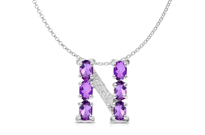 Albert Hern Necklaces Pendant Letter N Initial 18kt Gold