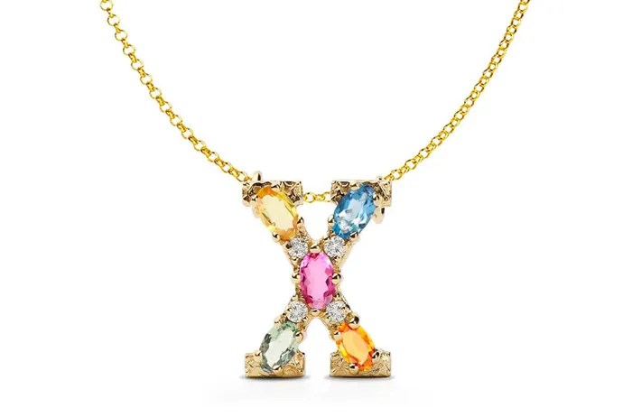 Albert Hern Necklaces Pendant Letter X Initial 18kt Gold