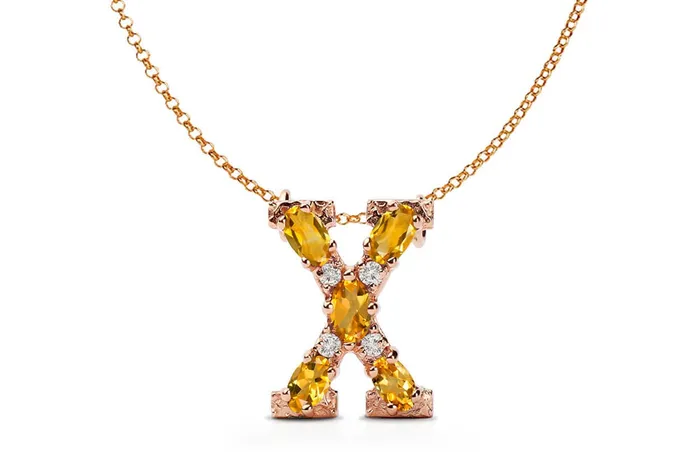 Albert Hern Necklaces Pendant Letter X Initial 18kt Gold