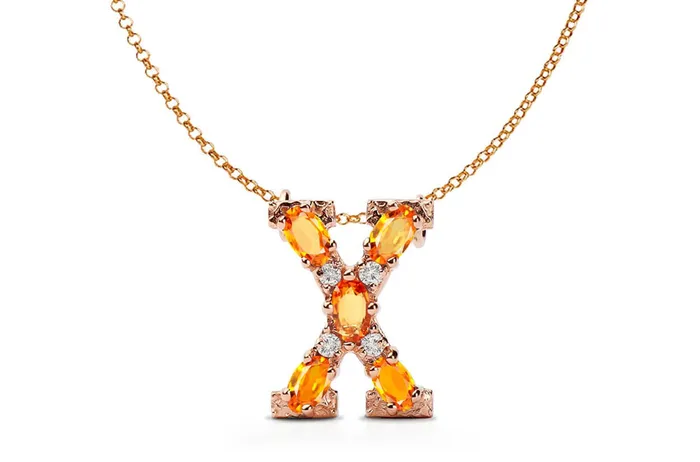 Albert Hern Necklaces Pendant Letter X Initial 18kt Gold