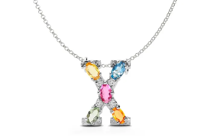 Albert Hern Necklaces Pendant Letter X Initial 18kt Gold