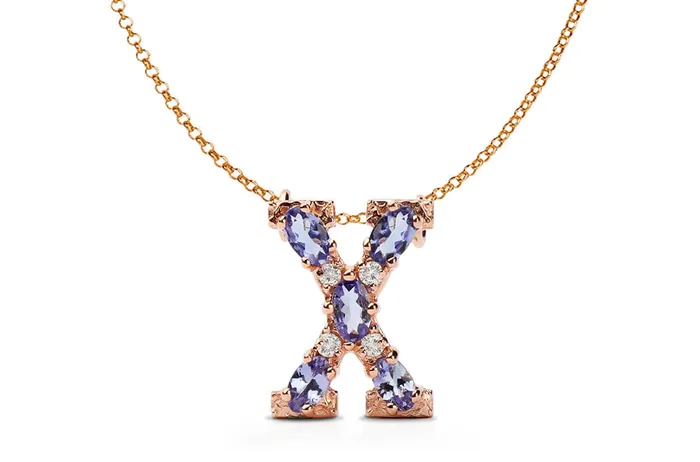 Albert Hern Necklaces Pendant Letter X Initial 18kt Gold