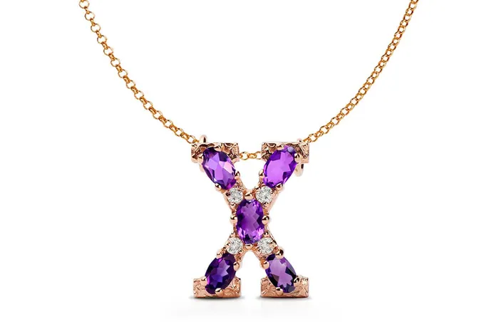 Albert Hern Necklaces Pendant Letter X Initial 18kt Gold