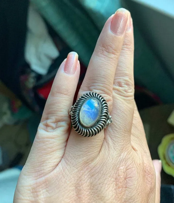 Rings Love Vintage Paris Moonstone Ring Sterling Silver Vintage