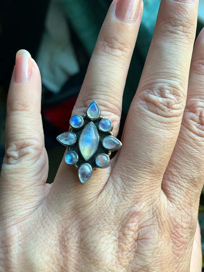Rings Love Vintage Paris Moonstone Ring Sterling Silver Vintage