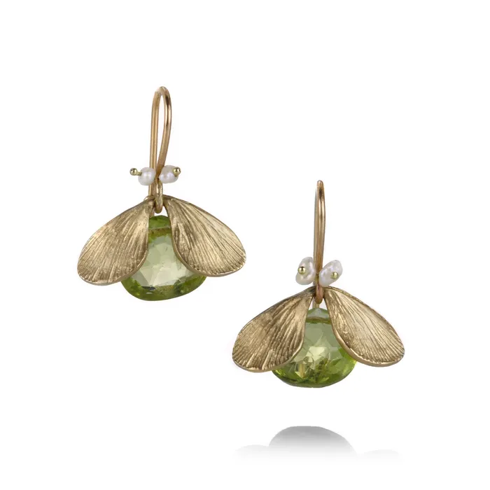 Annette Ferdinandsen Peridot Jeweled Bug Earrings Earrings