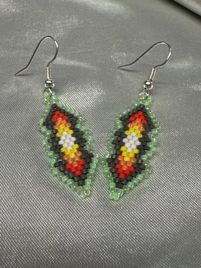 Earrings Chris Crosbys Purple Coyote Brick Stitch Beaded Dangle Earrings