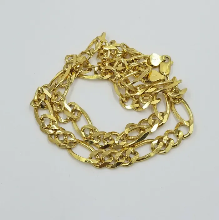Gold and Diamond Necklaces SOLID 10K Yellow Gold Figaro Link Chain Necklace 8mm 20 22 24 26 REAL Heavy