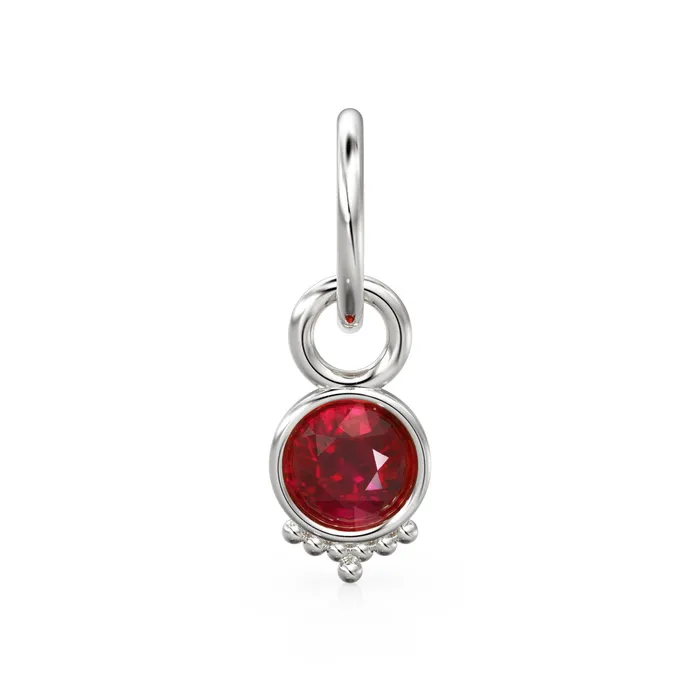 Jalvi Co Charm Necklaces Ruby Charm 18k Solid Gold Charm Handmade Gold Charm Designer Charm Pendant Charms Necklace Ruby Charm