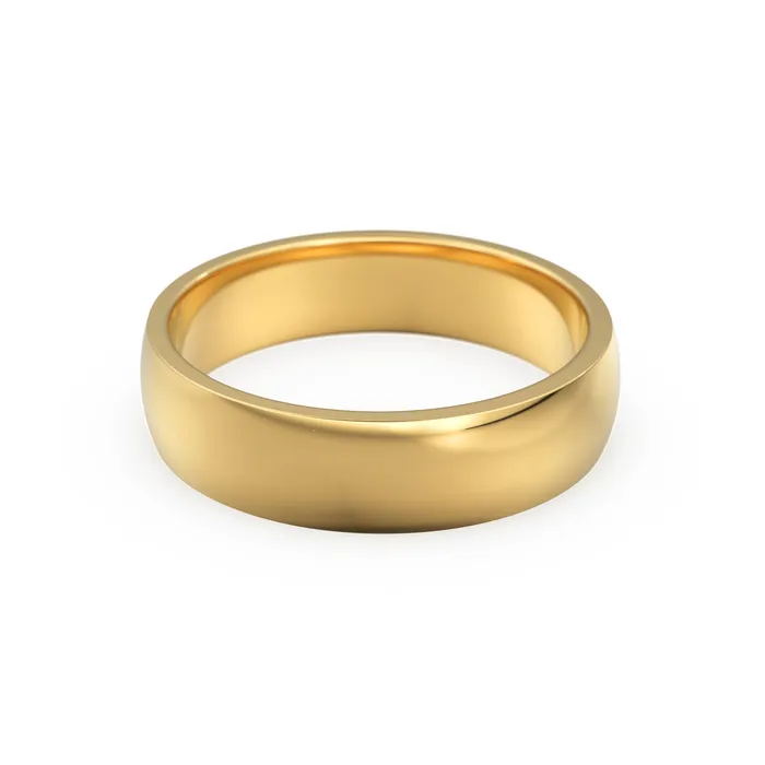 Jalvi Co Rings 6MM Gold Wedding Band 5MM CLASSIC DOME Polished Mens Womens Wedding Ring by Jalvi Co Also available Rose Gold White Gold