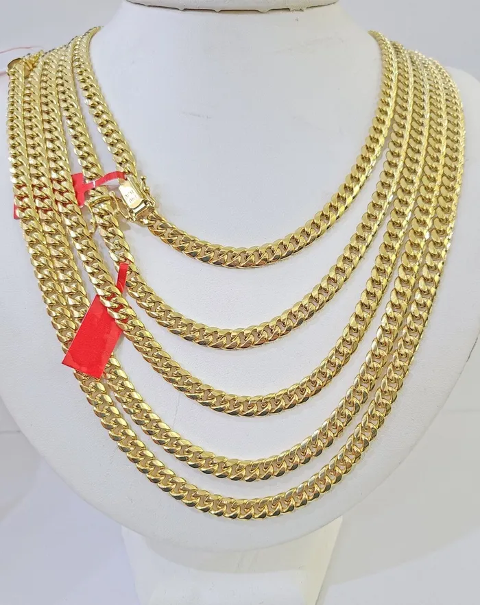 Necklaces Globalwatches10 10k Yellow Gold 6mm Miami Cuban Link Chain Necklace 1824 Inches Real