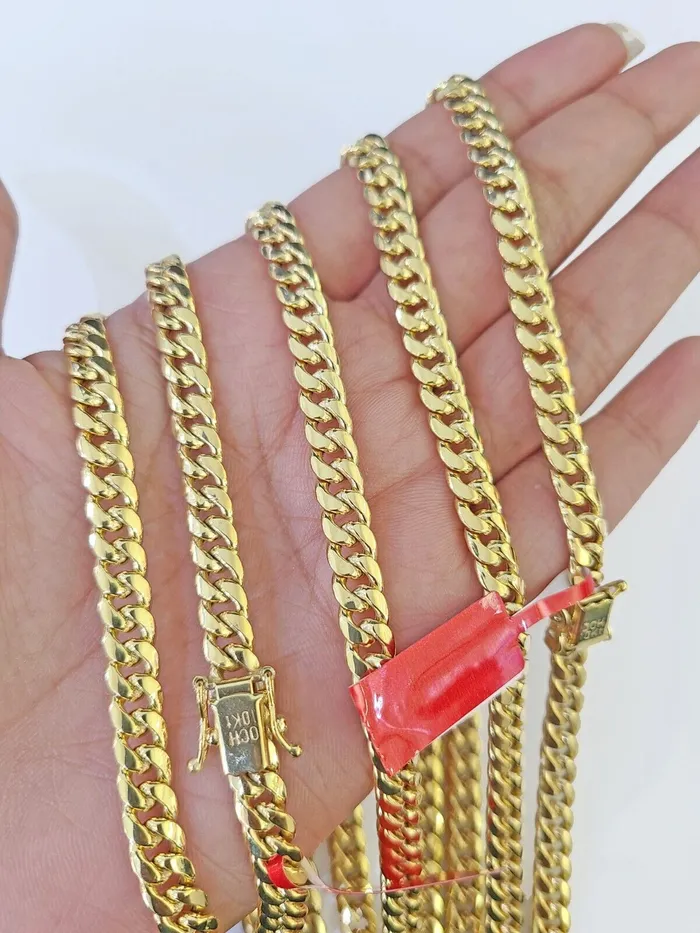 Necklaces Globalwatches10 10k Yellow Gold 6mm Miami Cuban Link Chain Necklace 1824 Inches Real