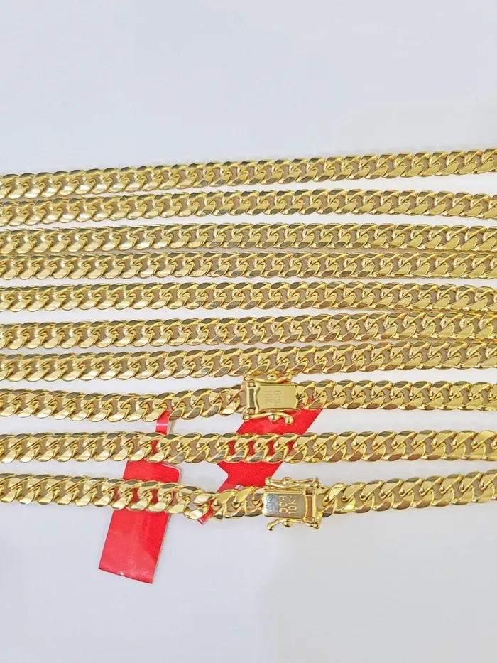 Necklaces Globalwatches10 10k Yellow Gold 6mm Miami Cuban Link Chain Necklace 1824 Inches Real