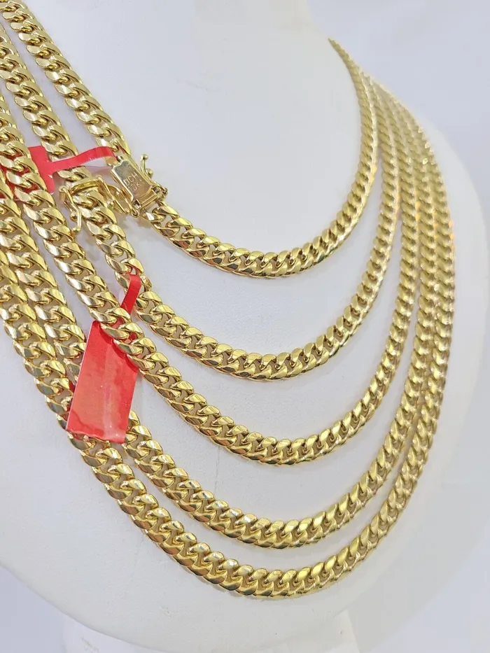 Necklaces Globalwatches10 10k Yellow Gold 6mm Miami Cuban Link Chain Necklace 1824 Inches Real