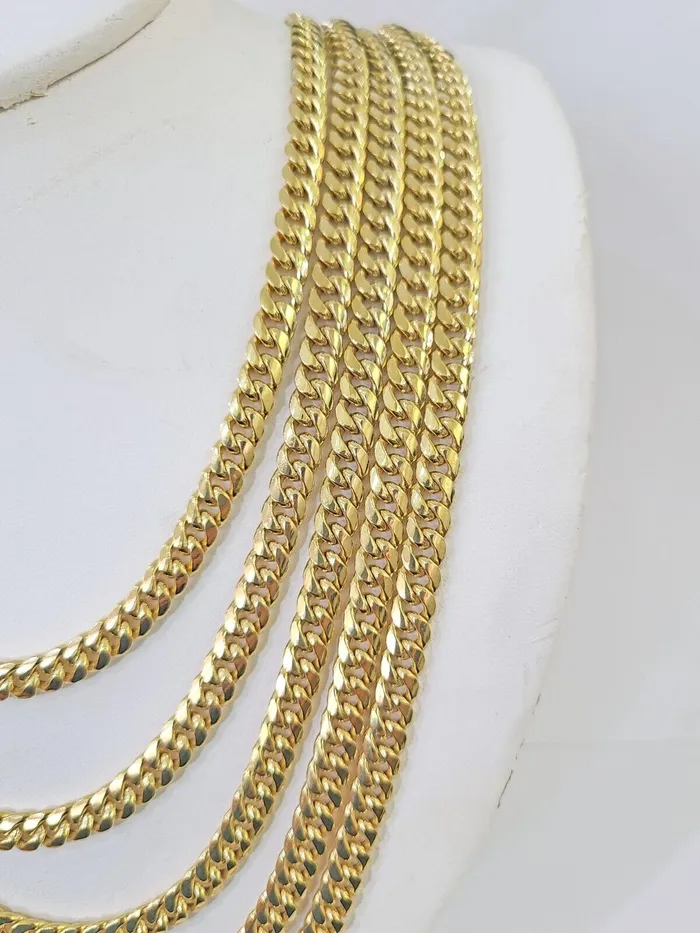 Necklaces Globalwatches10 10k Yellow Gold 6mm Miami Cuban Link Chain Necklace 1824 Inches Real