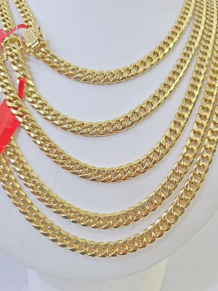 Necklaces Globalwatches10 10k Yellow Gold 6mm Miami Cuban Link Chain Necklace 1824 Inches Real