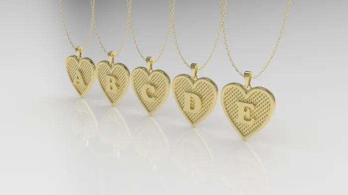 Necklaces JCM DESIGN JEWELRY 14K Gold Pendant Alphabet Letters heart style