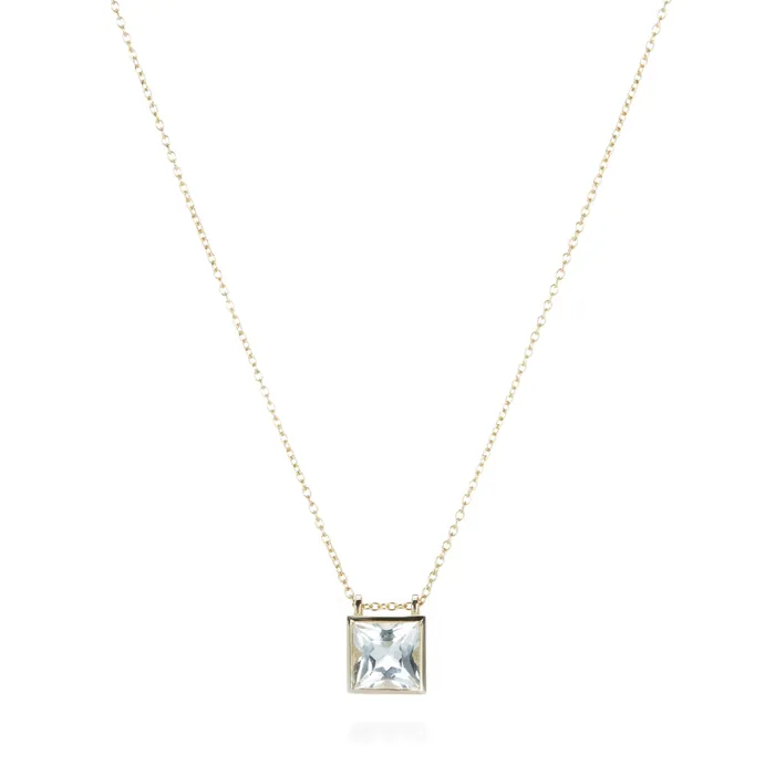 Pale Aquamarine Solitaire Story Necklace Nicole Landaw Necklaces Pale Aquamarine Solitaire Story Necklace Nicole Landaw Necklaces
