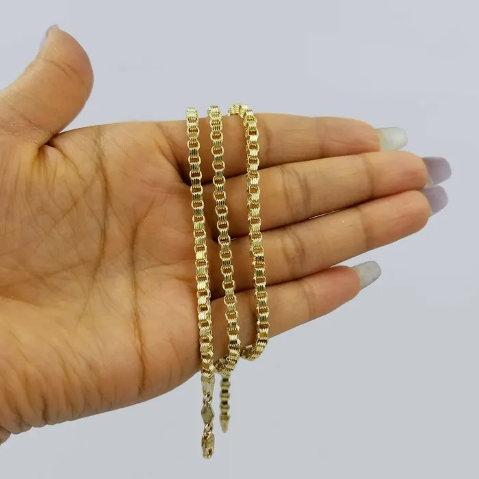 REAL 10k Gold Byzantine Chain Necklace Lobster Lock 3mm 20 22 24 26 Box Chino Gold and Diamond Necklaces