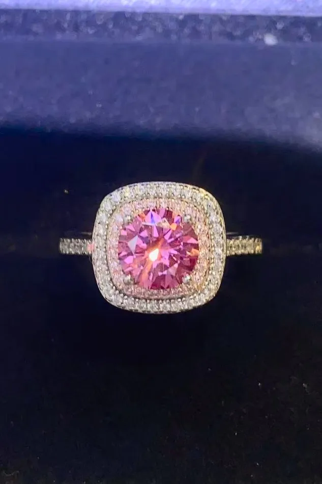 Rings Trendsi 1 Carat Moissanite TwoTone Ring