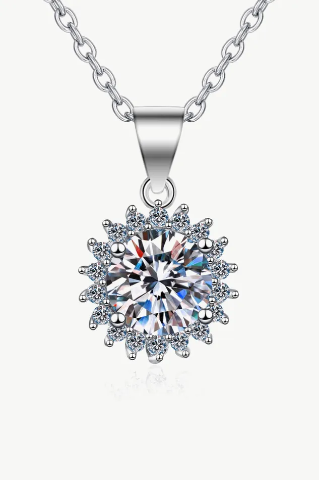 Trendsi 925 Sterling Silver Moissanite Pendant Necklace Necklaces