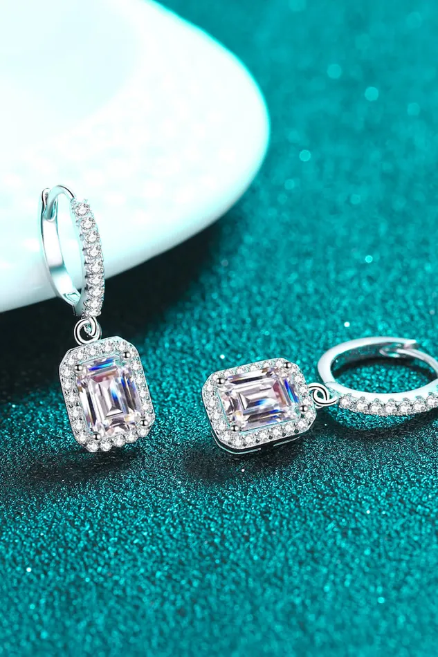 Trendsi Earrings 2 Carat Moissanite 925 Sterling Silver Drop Earrings