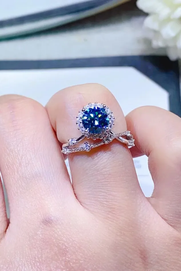 Trendsi Rings 1 Carat Moissanite 925 Sterling Silver Ring